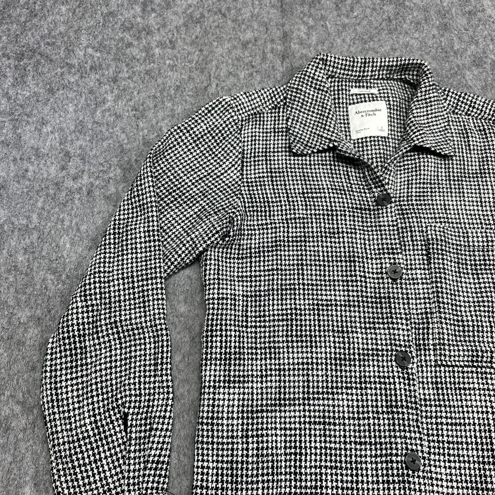 Abercrombie & Fitch Jacket Womens S Black Houndstooth Oversized Button Preppy‎